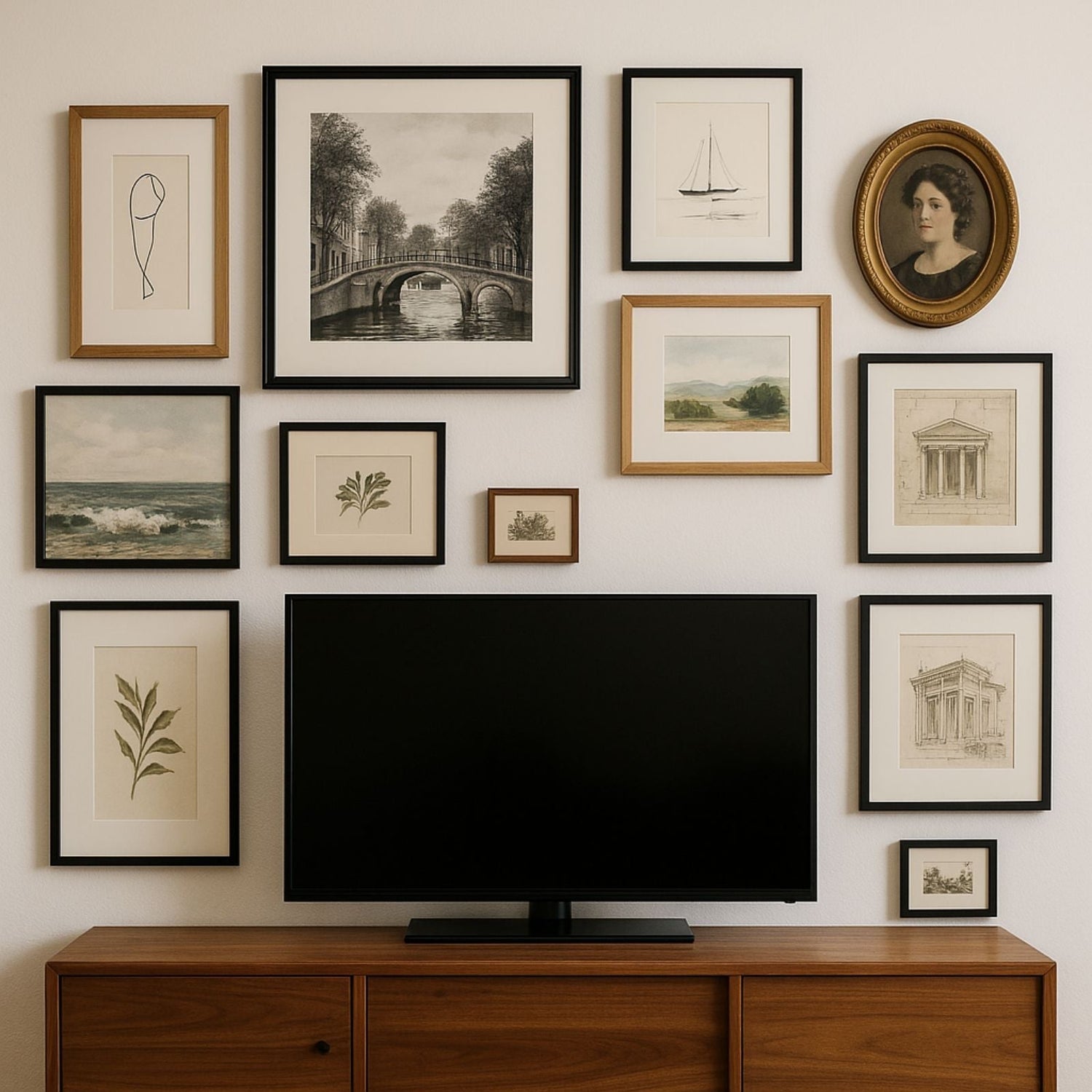 Design a Gallery Wall Around Your TV: Art Meets Entertainment