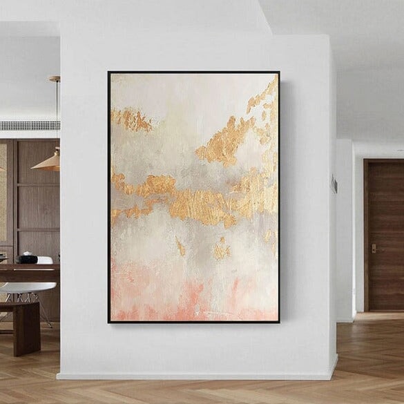 Golden Gray Abstract Wall Art