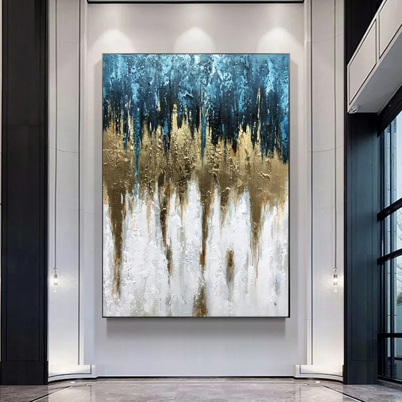 Blue Gold & best White Abstract Painting