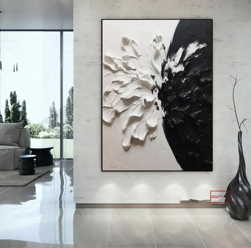 Black & White Texture Oil Painting