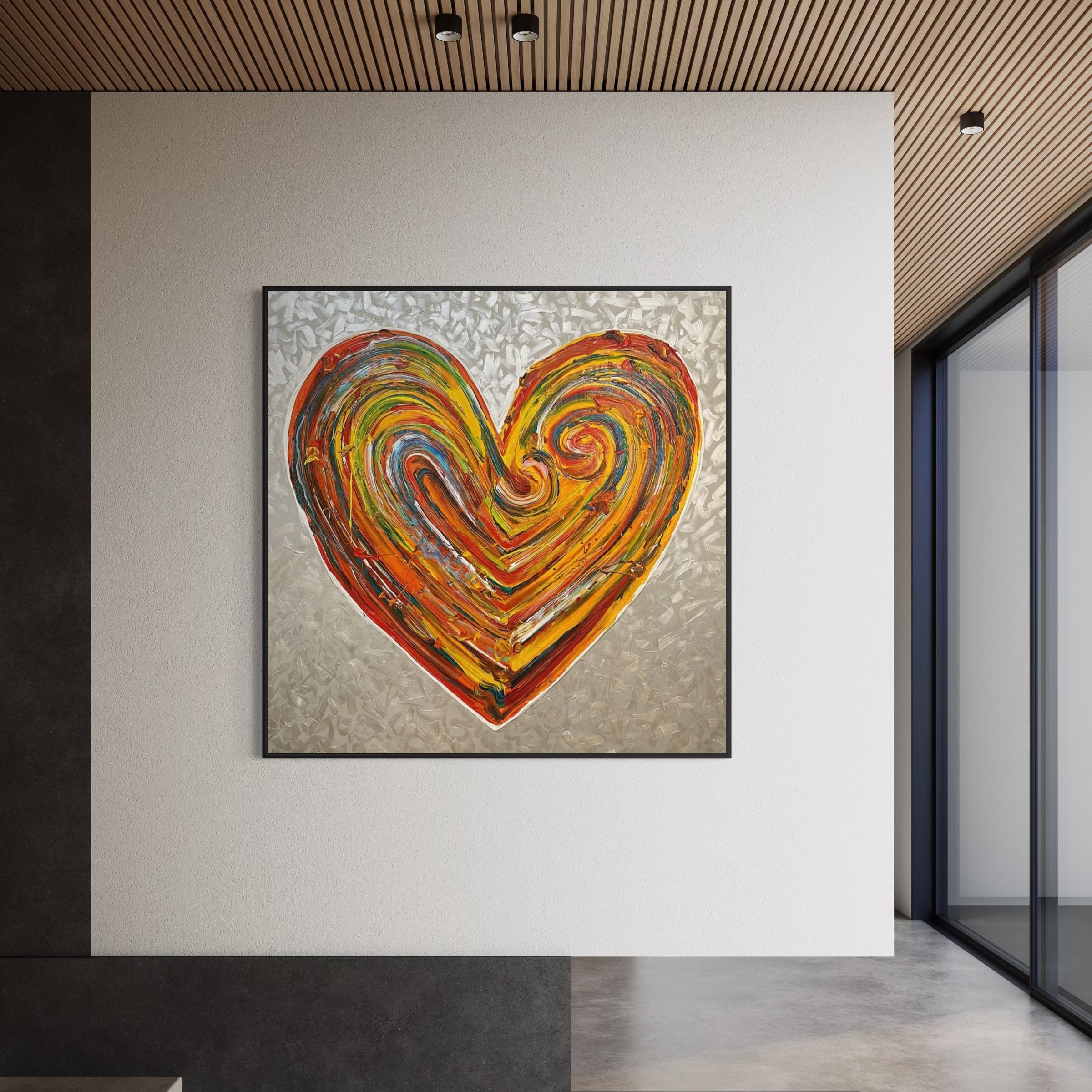 Modern Heart Textured Painting