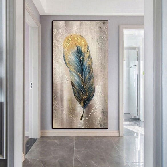 Bird Feather Abstract Wall Art - Feather Abstract Wall Art -Paints Lab