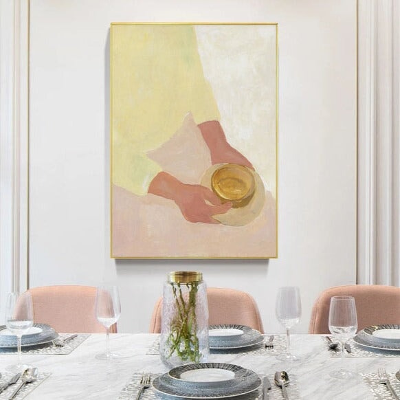 Woman With A Cup Abstract Art
