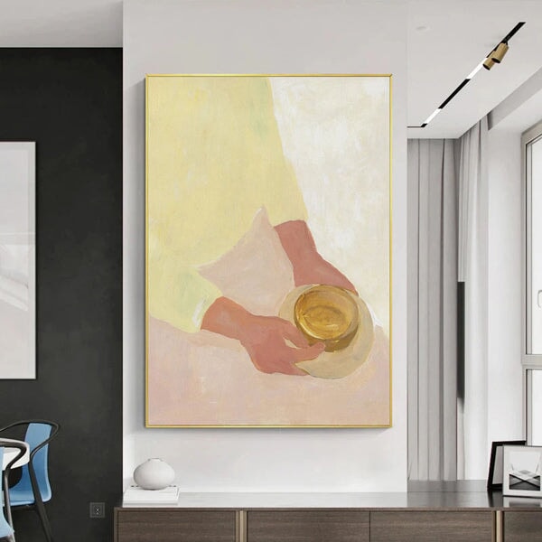 Woman With A Cup Abstract Art