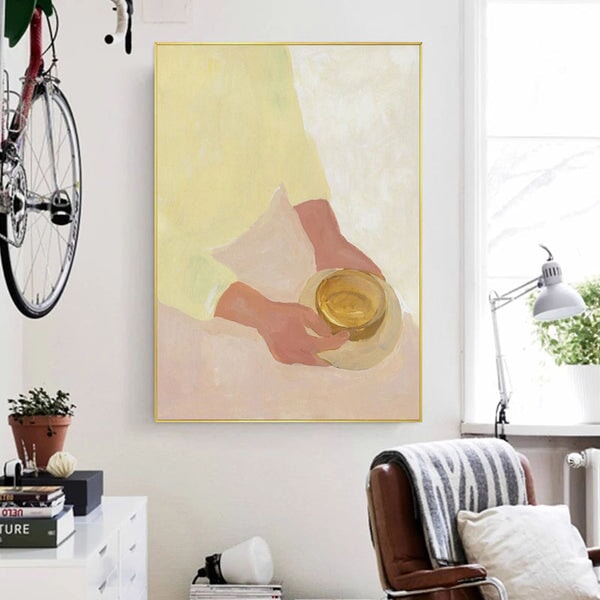 Woman With A Cup Abstract Art