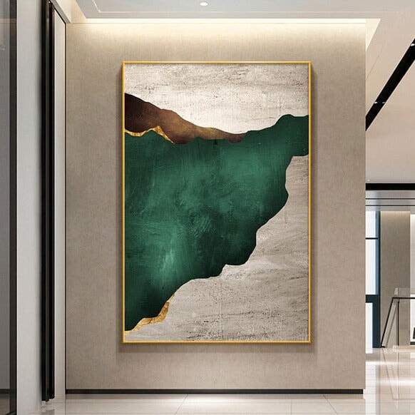 Dark Green On Gray Abstract Art | Dark Green On Gray Abstract Art | Abstract Art | Paints Lab
