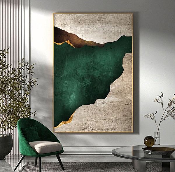 Dark Green On Gray Abstract Art | Dark Green On Gray Abstract Art | Abstract Art | Paints Lab