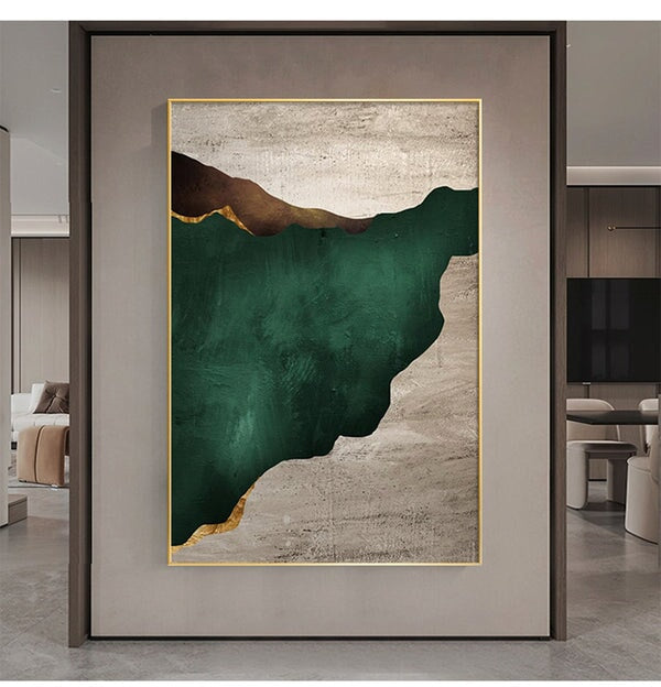 Dark Green On Gray Abstract Art | Dark Green On Gray Abstract Art | Abstract Art | Paints Lab