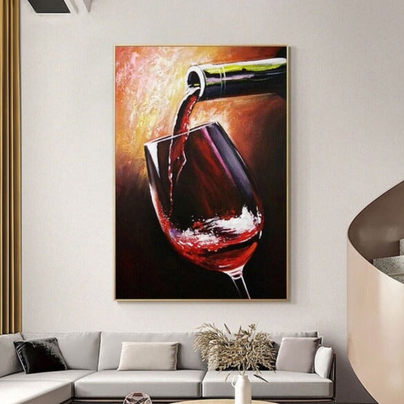 Red Wine Abstract Wall Art