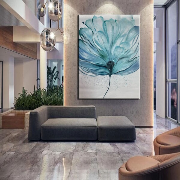 Blue Flower Abstract Art