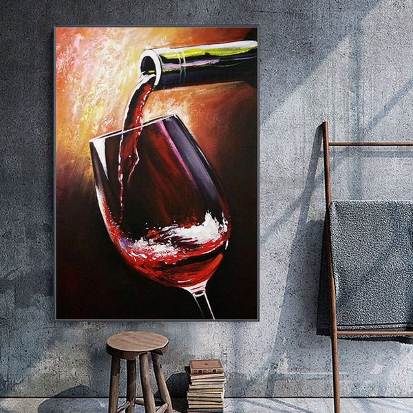 Red Wine Abstract Wall Art
