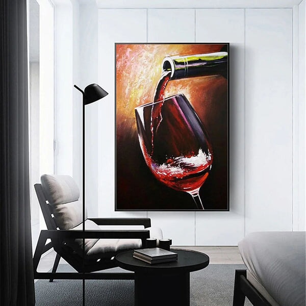 Red Wine Abstract Wall Art