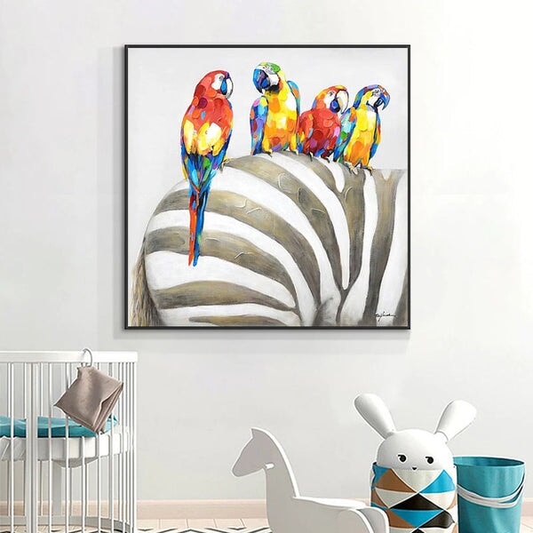 Ara Parrots Abstract Wall Art
