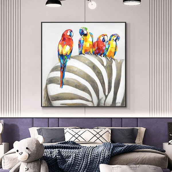 Ara Parrots Abstract Wall Art
