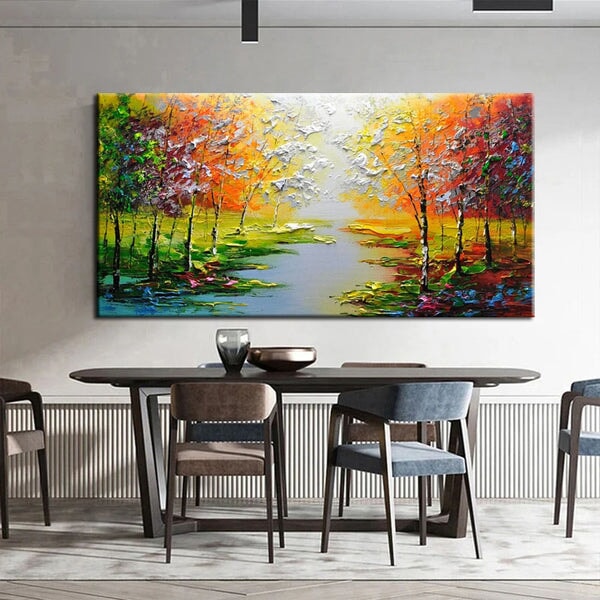 Autumn Forest Trees Abstract Wall Art