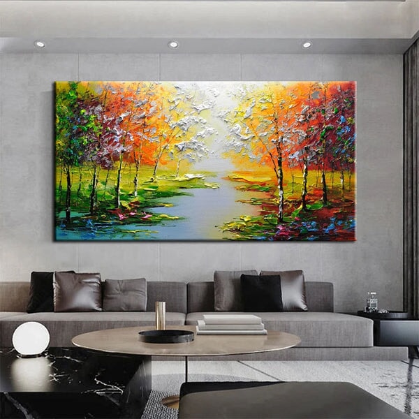 Autumn Forest Trees Abstract Wall Art