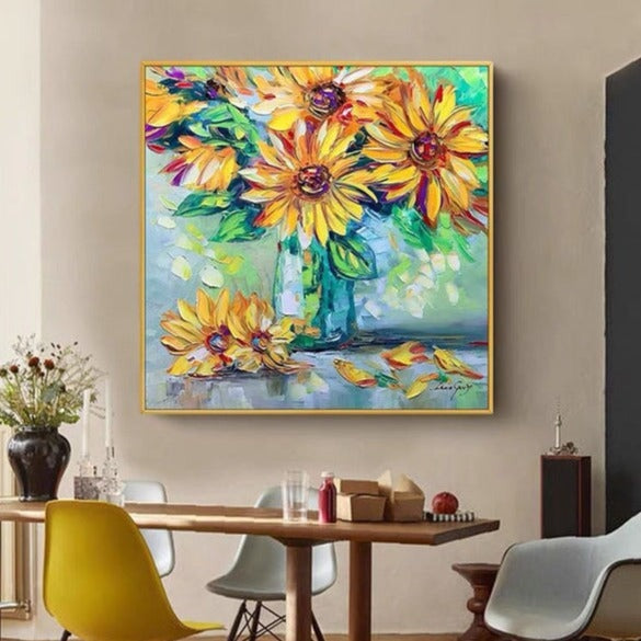 Yellow Flowers Abstract Wall Art