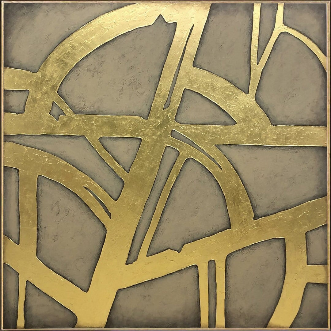 Abstract Gold Leaf Painting