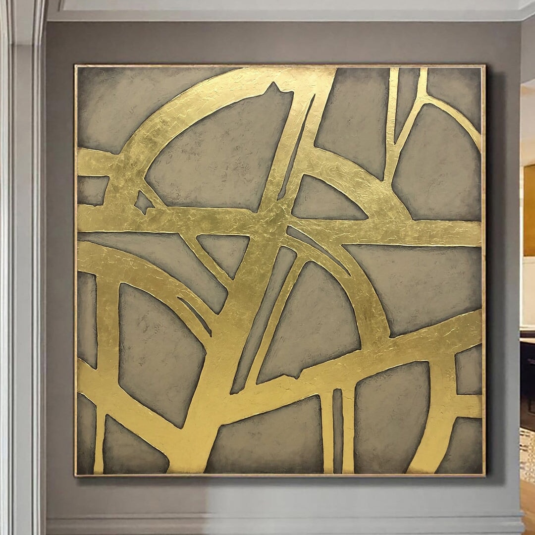 Abstract Gold Leaf Painting