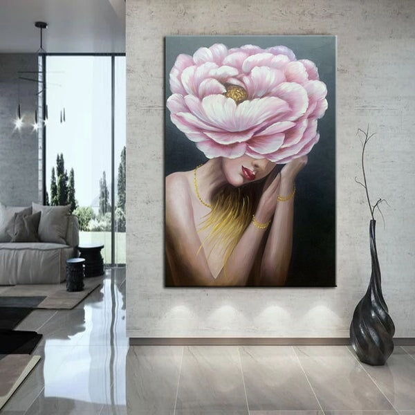 Pink Rose Abstract Wall Art