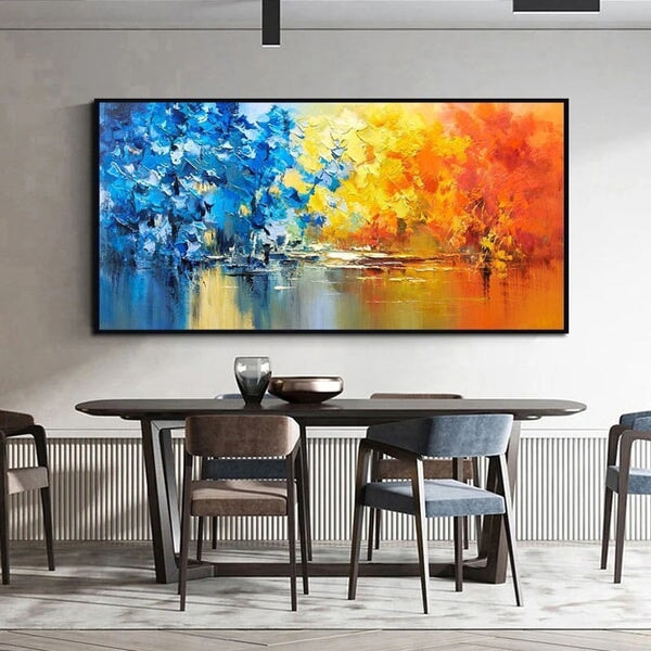 Yellow And Blue Trees Abstract Art