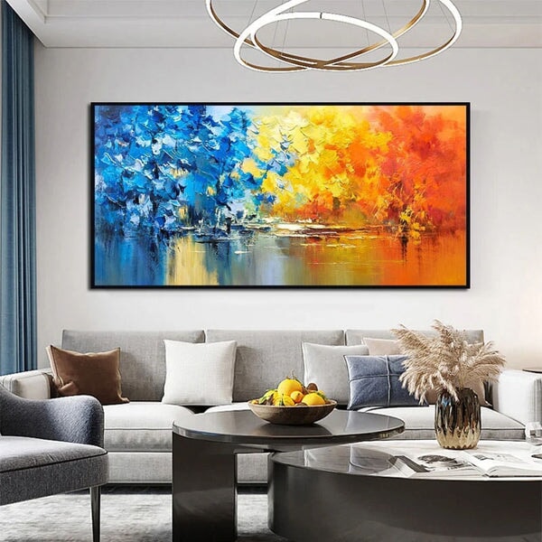 Yellow And Blue Trees Abstract Art