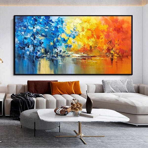Yellow And Blue Trees Abstract Art