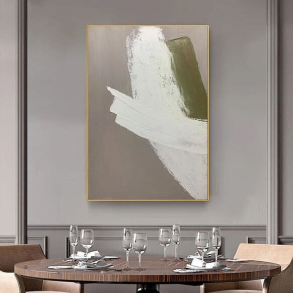White On Gray Abstract Wall Art