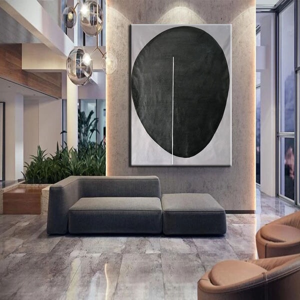 Black Pebble Abstract Wall Art - Black Abstract Art