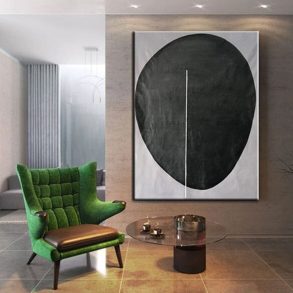 Black Pebble Abstract Wall Art - Black Abstract Art