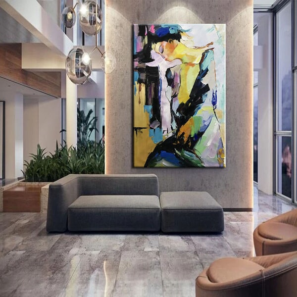 Girl With Closed Eyes Abstract Art