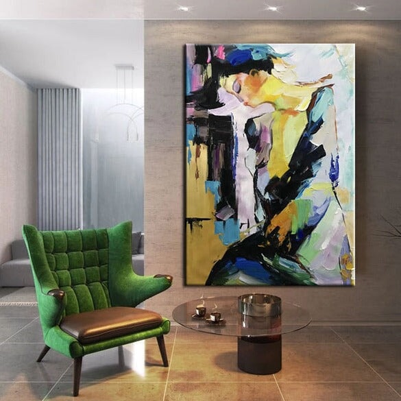 Girl With Closed Eyes Abstract Art