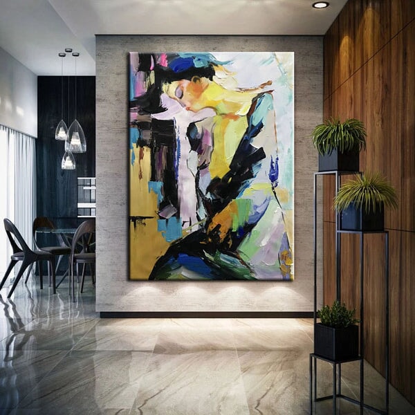 Girl With Closed Eyes Abstract Art