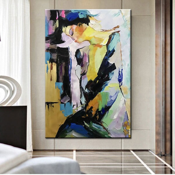 Girl With Closed Eyes Abstract Art