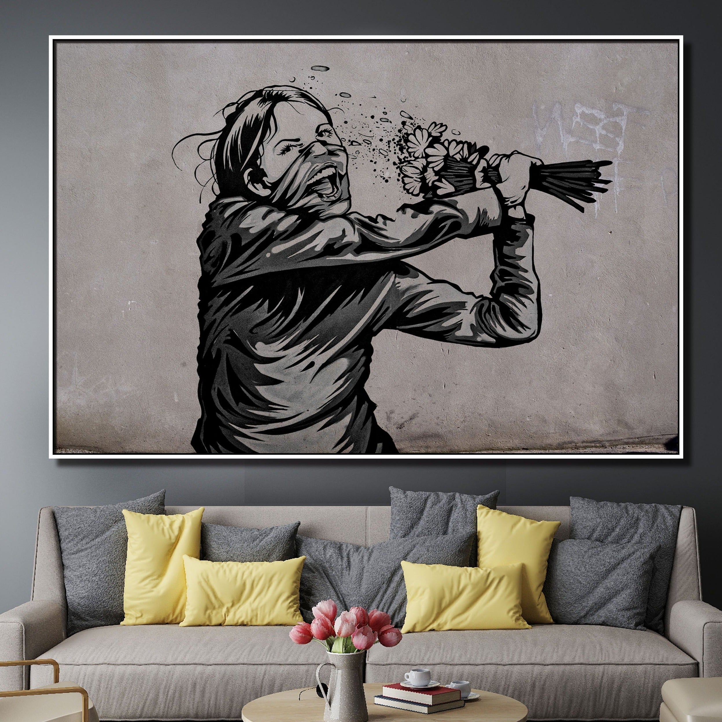 Woman Thrower Graffiti Wall Art - Woman Thrower Graffiti Art