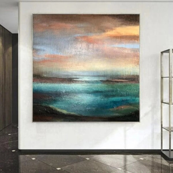 Evening Lake Abstract Art