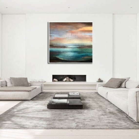 Evening Lake Abstract Art