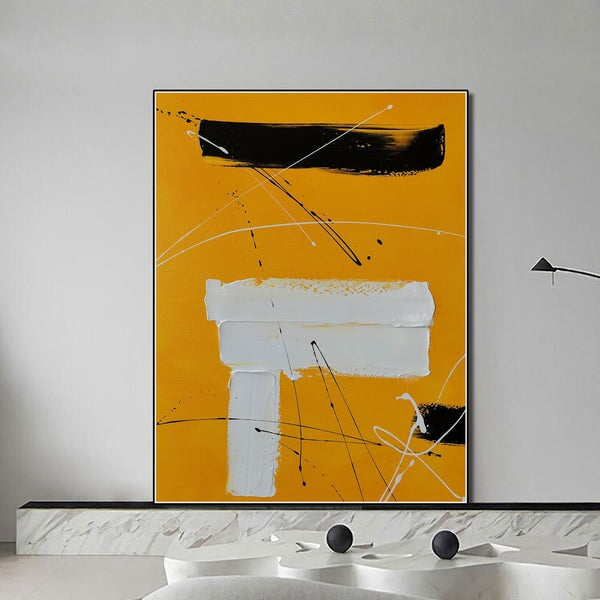 White And Orange Abstract Art