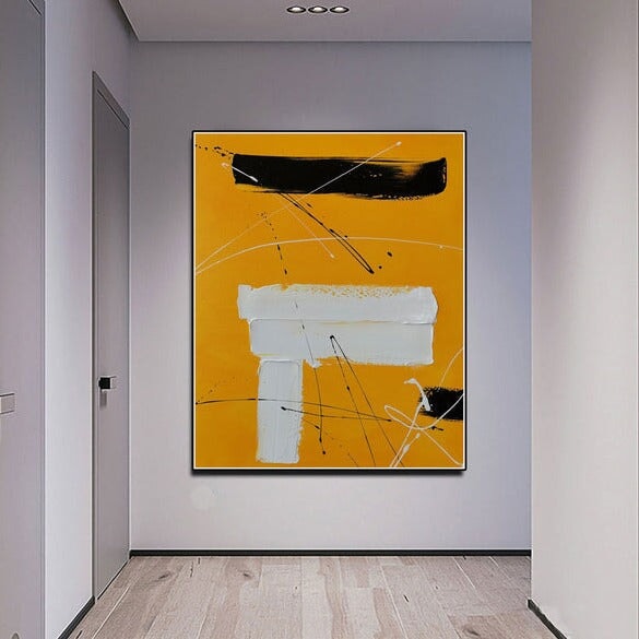 White And Orange Abstract Art