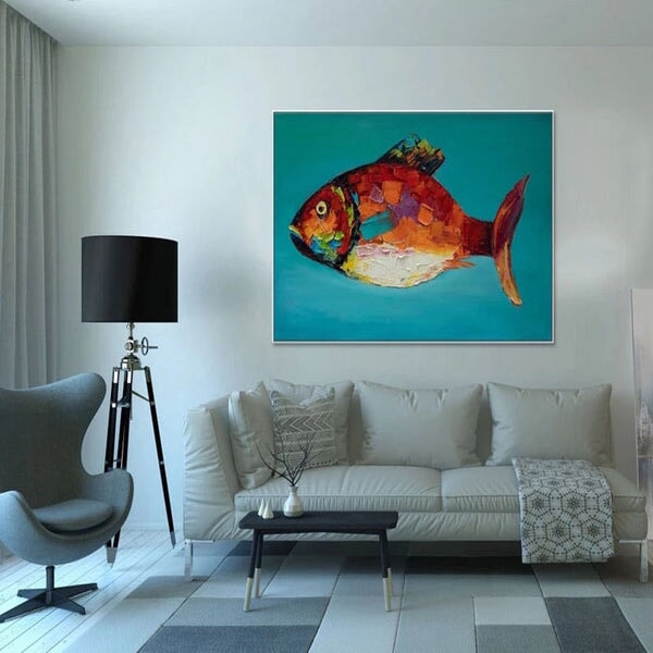 Orange Fish Abstract Art