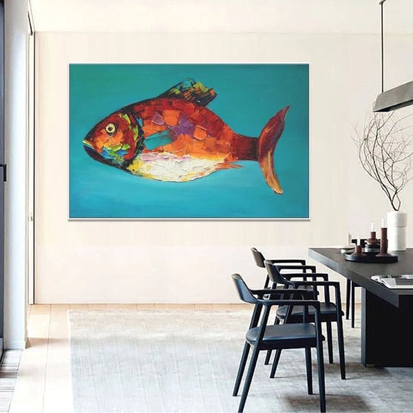 Orange Fish Abstract Art