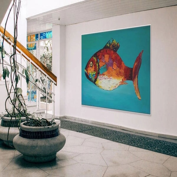 Orange Fish Abstract Art