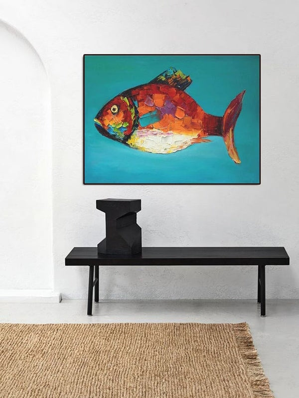 Orange Fish Abstract Art