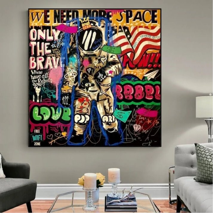 Captivating Astronaut Pop Art - Pop Art Canvas - Paints Lab