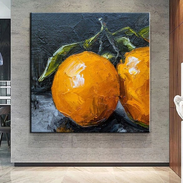 Two Oranges Abstract Wall Art