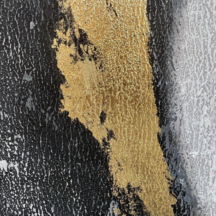 Gold/Gray Abstract Wall Art