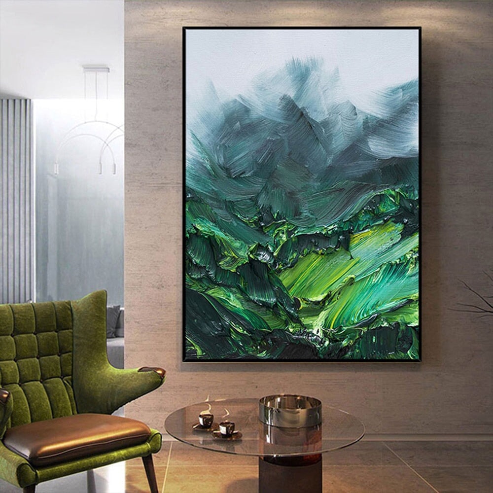 Abstract Painting "Green Mountain"