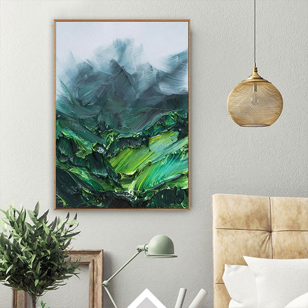 Abstract Painting "Green Mountain"
