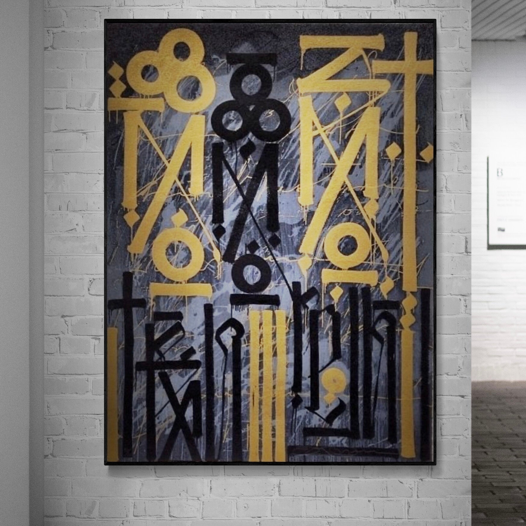 Abstract Calligraffiti - Black & Gold Abstract Calligraffiti