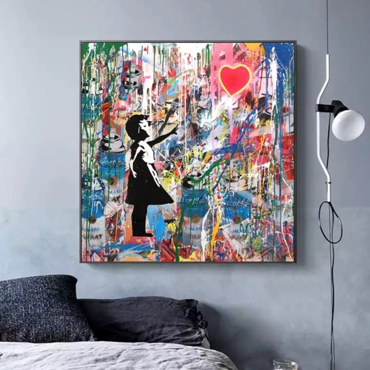 Balloon Girl Graffiti Wall Art